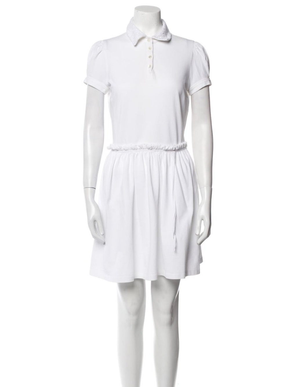 RED Valentino White Short-Sleeve Mini Dress. Pre-Owned.